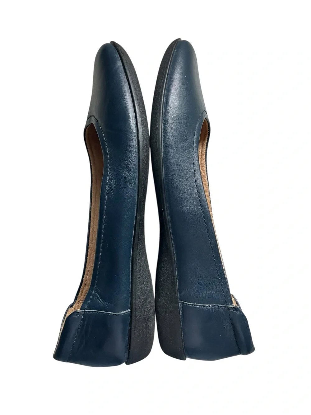 Naturalizer Flexy Women’s Navy Leather Ballet Flats 10W Comfort Slip On Shoes